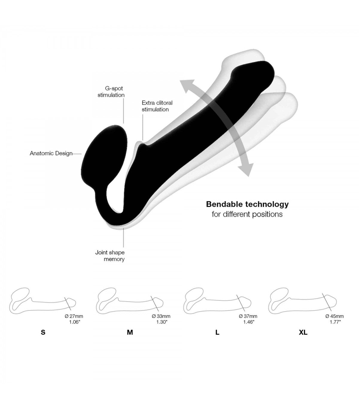 IMBRACATURA DILDO STRAP-ON FLESSIBILE MORBIDO SILICONE NUDE L